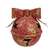 Distressed Red Metal Bow Jingle Bell Taper Holder