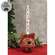 Distressed Red Metal Bow Jingle Bell Taper Holder
