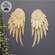 2 Set - Distressed White Metal Angel Wings - 20.5"H