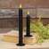 Black Vintage Twist Flicker Flame Timer Taper, 9.5"