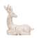 White Distressed Resin Side-Look Reindeer - 4.5"