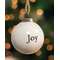 Joy White Enamel Ornament;
