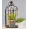 Vintaged Birdcage w/ Hanging Cement Planter, Small - QX18209C