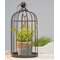 Vintaged Birdcage w/ Hanging Cement Planter, Small;
