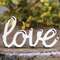 Love Distressed White Resin Figurine -