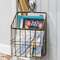 Rustic Gold Metal Wall Basket -