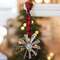 Glittered Windmill Ornament with Buffalo Check Hanger;