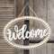 Distressed Beaded Welcome Wall Sign -