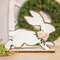 Distressed White Running Easter Bunny -