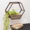 #70061 Wood & Metal Hexagon Wall Planter