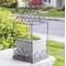 #QX19351 Graywash Metal Birdcage With Cement Planter