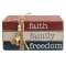 Faith Family Freedom Wooden Bookstack #35480