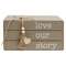 Love Our Story Wooden Bookstack