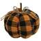 Orange & Black Buffalo Check Stuffed Pumpkin 6.5" #CS38170