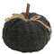 Black Chenille Stuffed Pumpkin 3"
