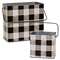 2/Set, Black & White Buffalo Check Canisters w/Handles