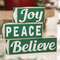Plaid Joy Peace Believe Wooden Blocks, 3/Set 35722;