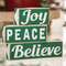 Plaid Joy Peace Believe Wooden Blocks, 3/Set 35722