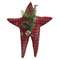 Red & Black Check Folk Star Ornament w/Pinecone;