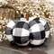 Black & White Buffalo Check Stuffed Pumpkin, 5" ;