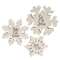 3/set, Reversible Stay Cozy Chunky Glitter Snowflake Sitters