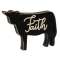 Faith Distressed Black Cow Sitter #35838