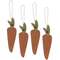 4/Set, Primitive Wood Carrot Ornaments