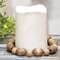 Wooden Round & Oval Bead Candle Ring 70105;
