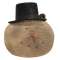 Grungy Primitive Top Hat Snowhead Ornament #CS38091