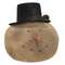 Grungy Primitive Top Hat Snowhead Ornament #CS38091