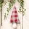 Red & Gray Buffalo Check Fabric Christmas Tree Ornament 7.5" CS38194;