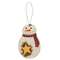 Roly Poly Wooden Snowman Ornament w/star