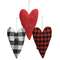 3/Set, Felt Primitive Heart Pillow Ornaments