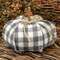 #CS38331 Gray Buffalo Check Stuffed Pumpkin, 6.5"