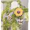 3/Set, Bees & Sunflower Wooden Ornaments #35919