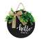 Hello There Round Sign w/Greenery