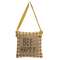 Bee Happy Mustard Check and Burlap Pillow Hanger #CS38307