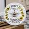 Honey Bees & Flowers Please Sunflower Round Metal Sign 60428;