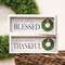 Thankful Blessed Inset Box Sign, 2 Asstd.