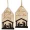 Let Us Adore Him Silhouette Wooden Tag Ornament, 2 Asstd.
