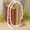 Distressed White Beaded Garland with Jute Tassels, 57"L