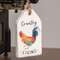 Country Living Rooster Wood Tag;