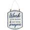 Wash Your Hands & Say Your Prayers Metal Hanging Sign