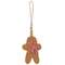 Rustic Wood Beaded Gingerbread Man Ornament