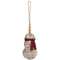 Rustic Wood Beaded Snowman w/Scarf Ornament