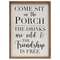 Come Sit on the Porch Framed Sign