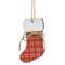 Red Plaid Stocking Ornament With Jute