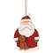 Santa With Dog Wooden Ornament