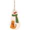 Snowman With Cat Wooden Ornament