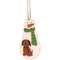 Snowman With Dog Wooden Ornament